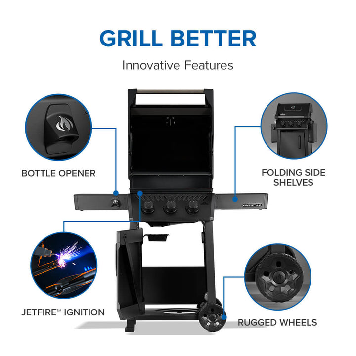 Freestyle™ 365 3-Burner, Matte Black, F365DNMK-1