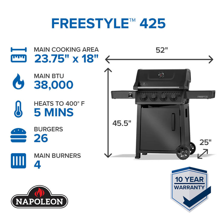 Freestyle™ 425 4-Burner, Matte Black, F425DNMK-1