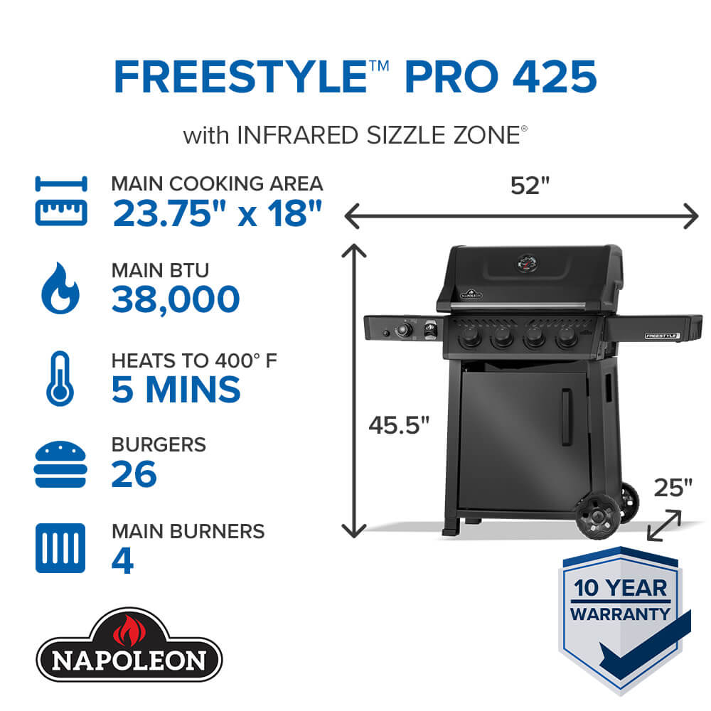 Freestyle™ PRO 425 with Infrared Side Burner, FP425DSIBPMK-1