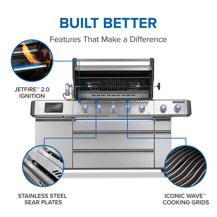 Gas Grill: Prestige® PRO 665 Elite with Smart Technology & Electric Smoker Box, PRO665VXRSIBPSS