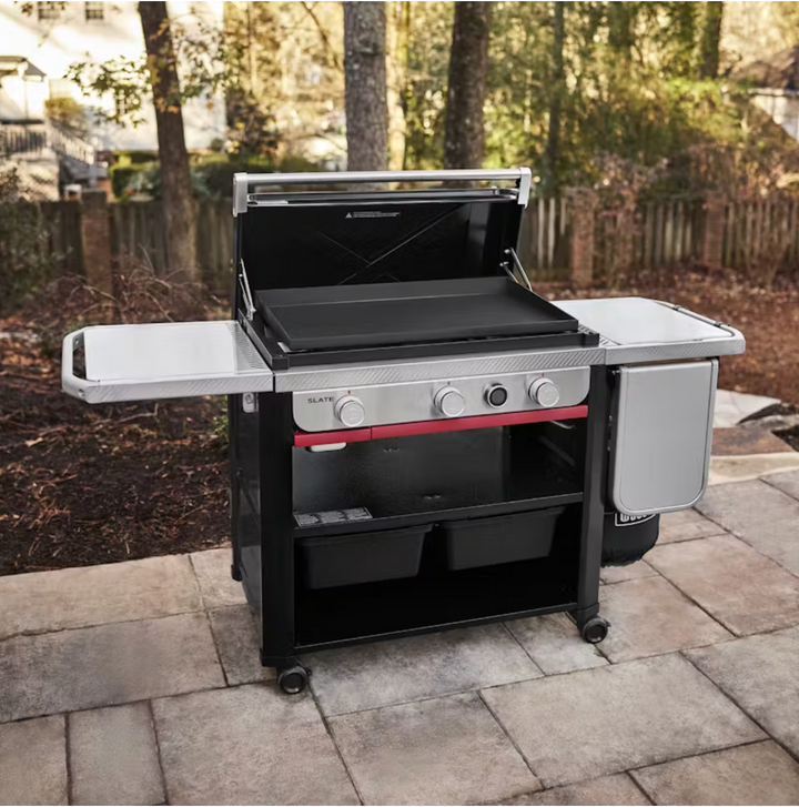 Weber, Slate™ 30" Rust-Resistant Griddle with Extendable Side Table, (Natural Gas), 1500420