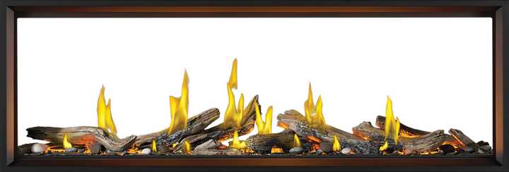 Gas fireplace: Napoleon, Tall Linear Vector™ 74 See Through with Luminous Logs with Luminous Logs TLV74L